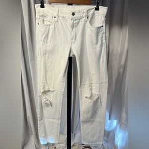 Polo Ralph Lauren Cream Distressed Jeans Size 27